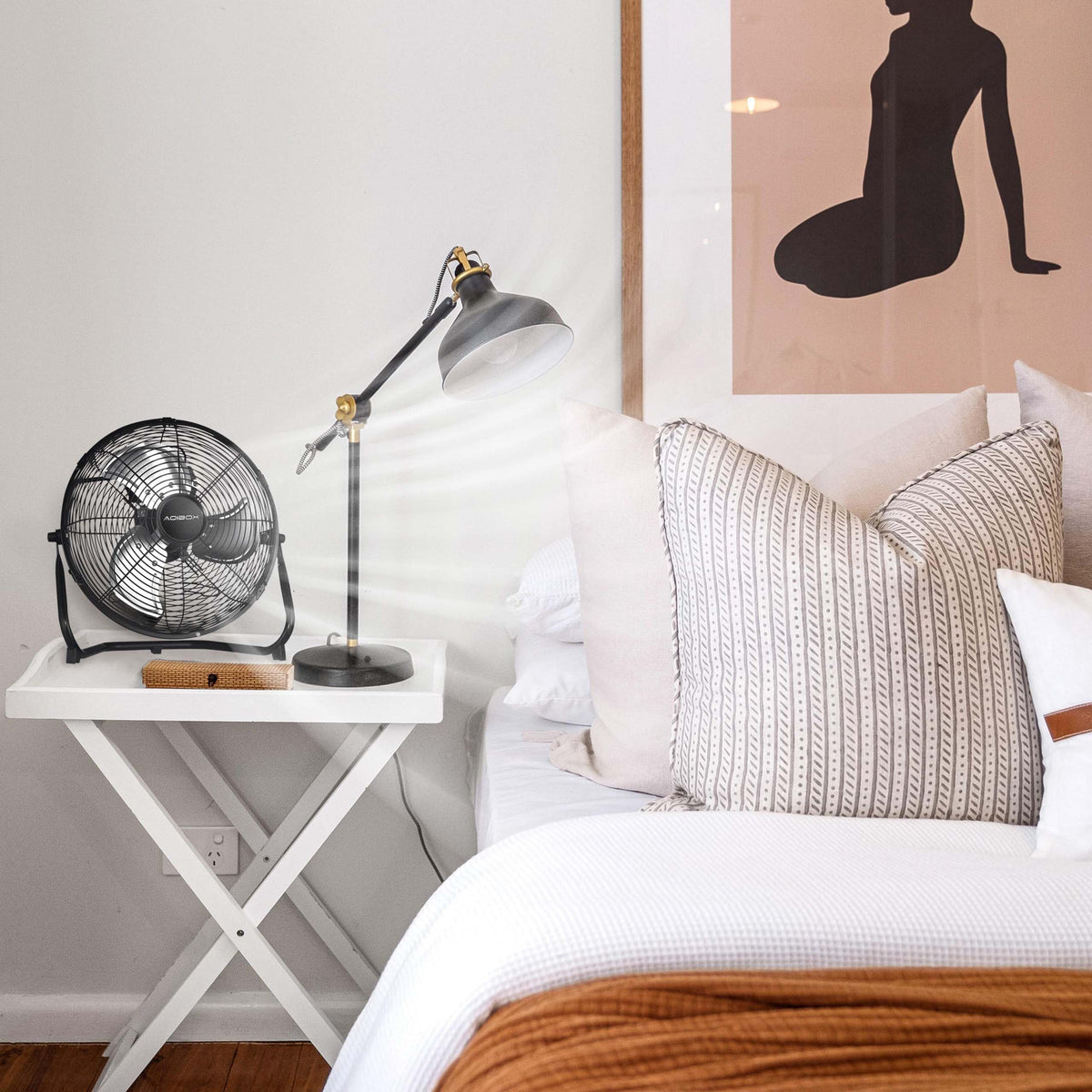 20 in. 3 Speed Metal Floor Fan in Black with Tilting Head X81624
