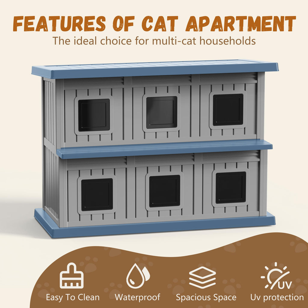 Resin Double-Decker Outdoor Cat House L4980