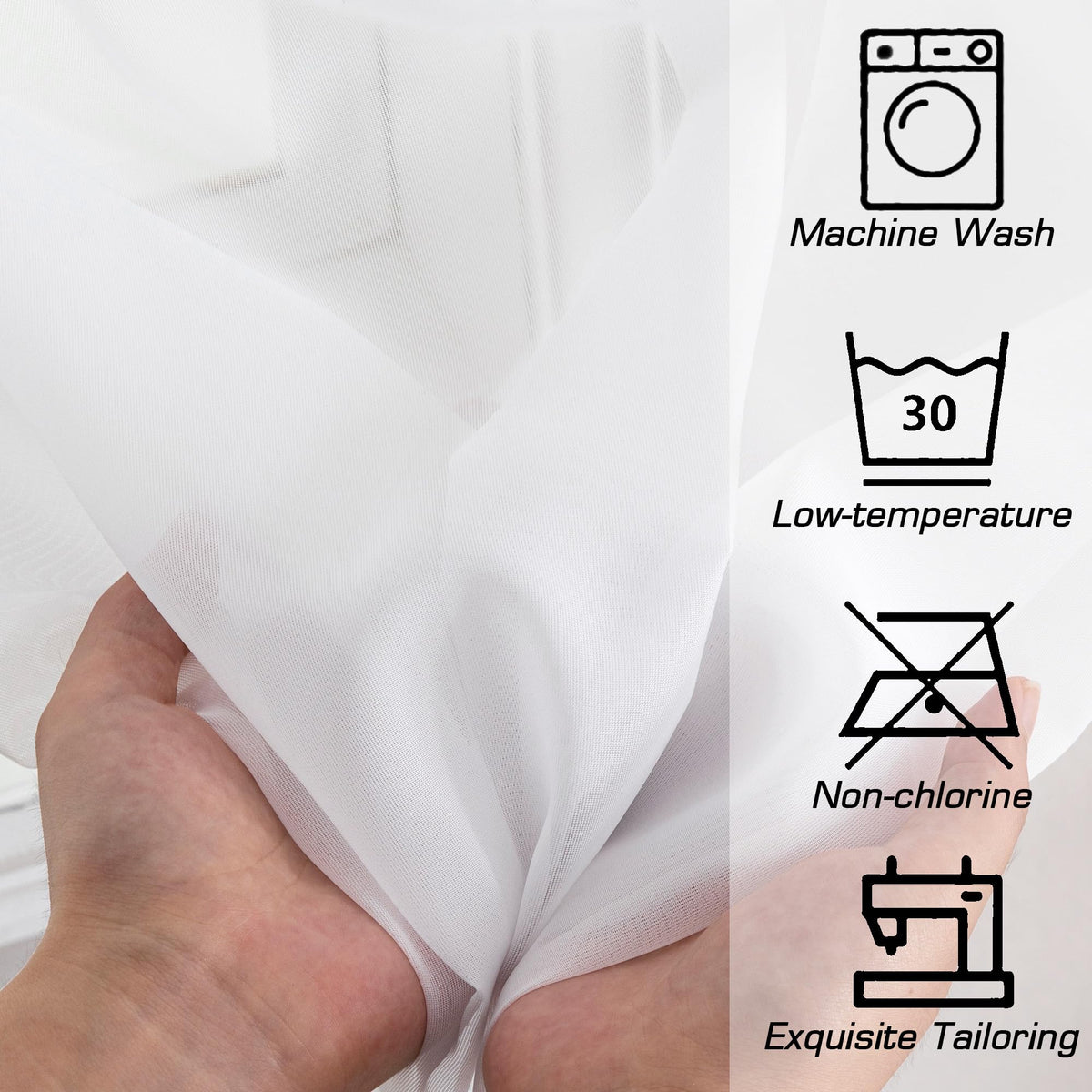 White Sheer Curtains 72 Inches Long 2 Panels E460997