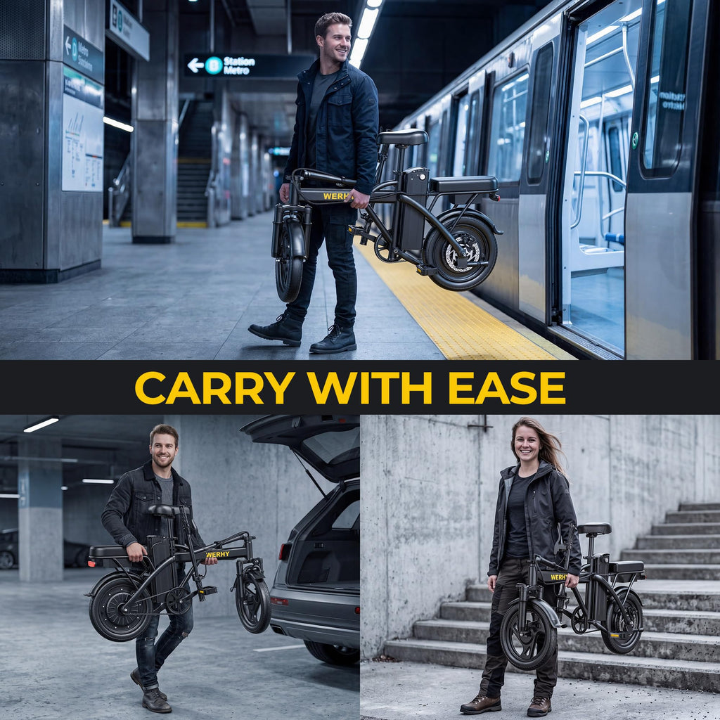 Electric Bike for Adults 750W Peak Motor 20 MPH Folding Ebike 14" O253653