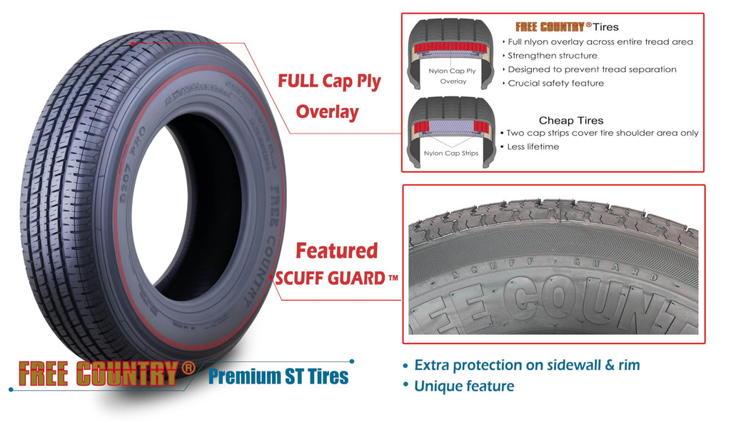 ST205/75R15 Trailer Tires Set of 4 A347
