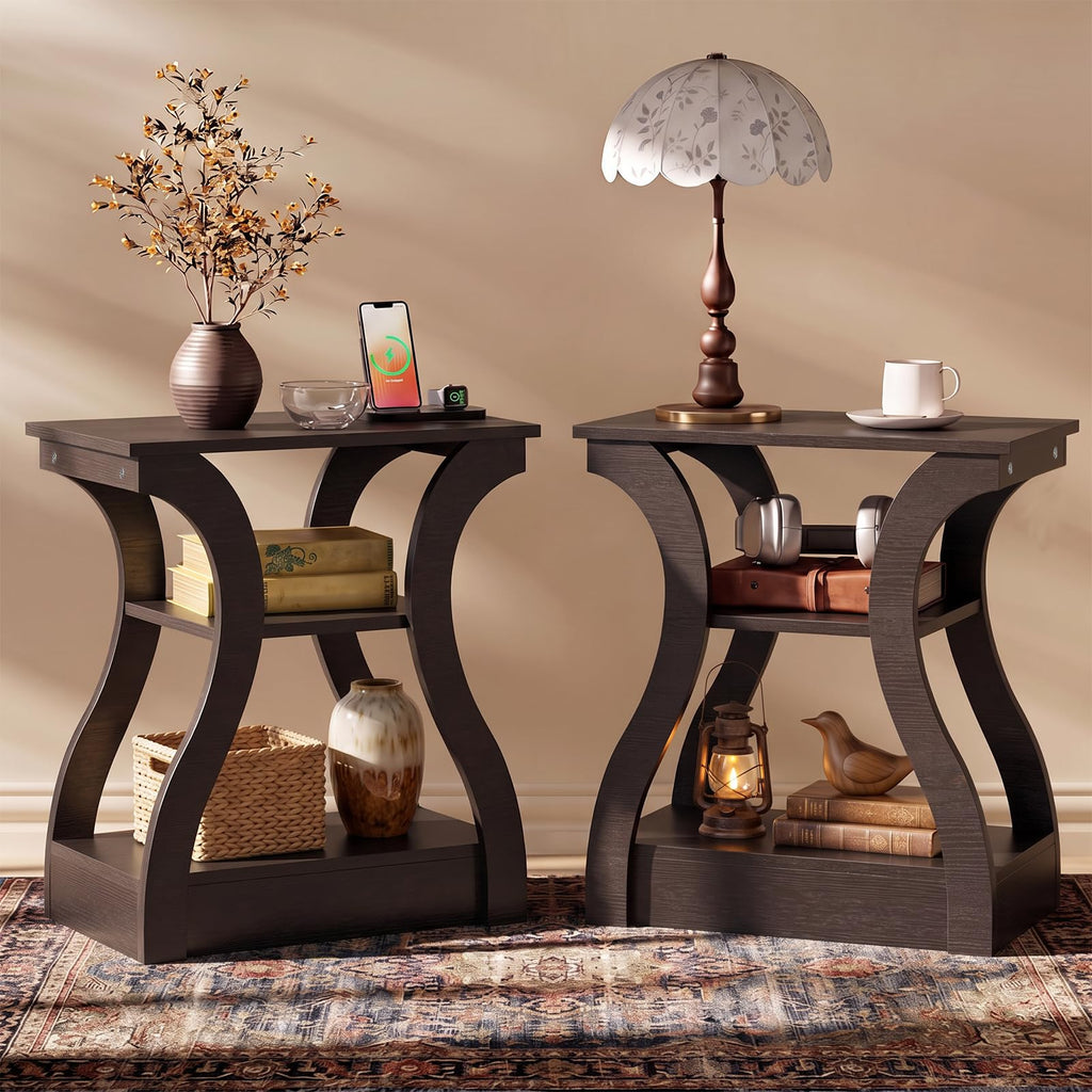 Brown End Tables Set of 2 Q945