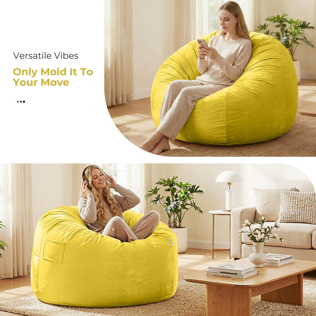 Giant 4' Memory Foam Bean Bag Chair with Microfiber Cover B32543