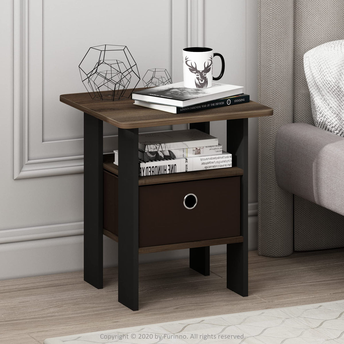 Set of 2 End Table with Bin Drawer K49714