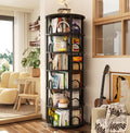 6 Tier Rotating Bookshelf Tower Black Z286582