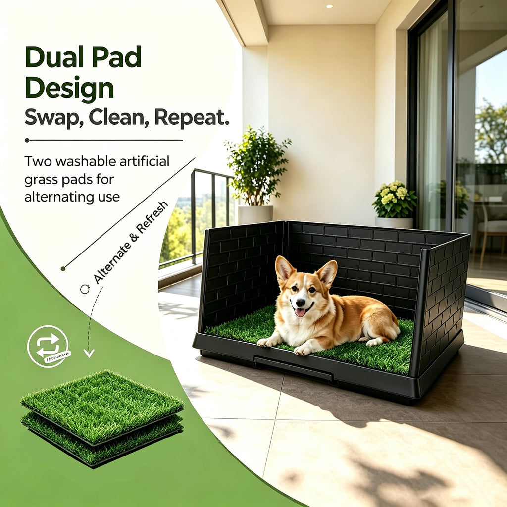 30"×20" Artificial Grass Dog Potty Tray V153