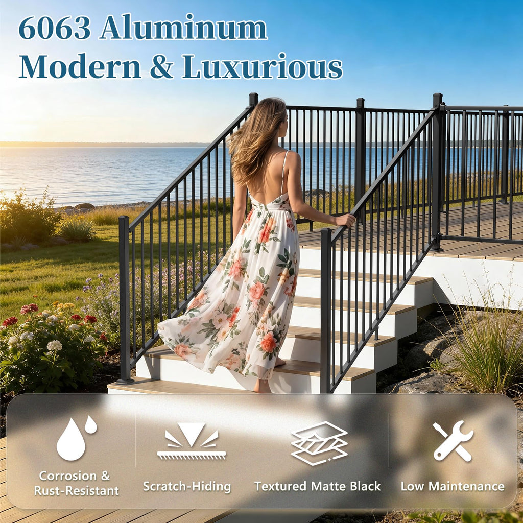 Aluminum Angle-Adjustable Stair Railing Kit H7184