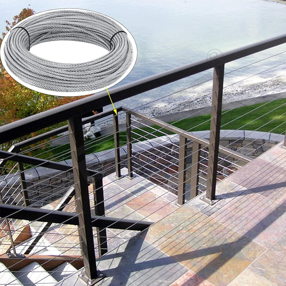 1/8 inch Stainless Steel Wire Rope Kit, 33ft O5731