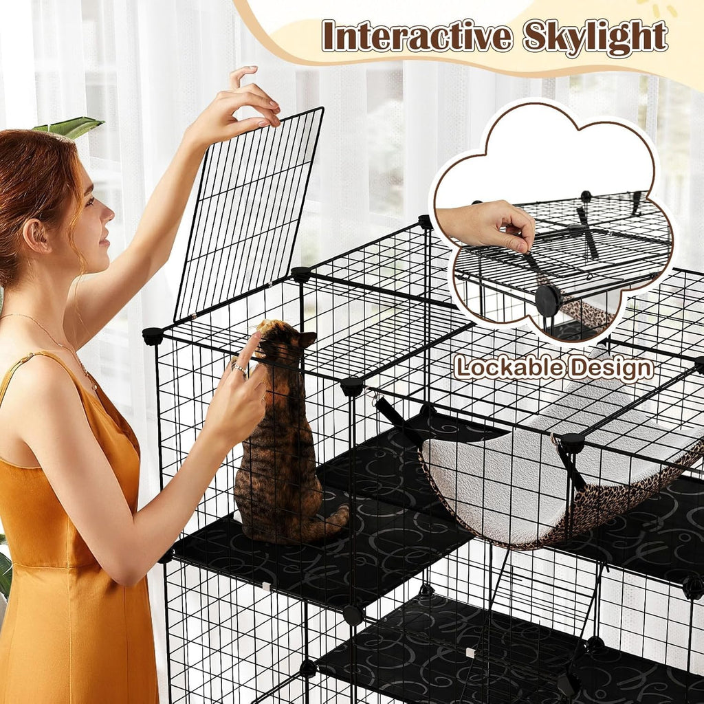 Large 4-Tier Metal Wire Cat Cage F83048