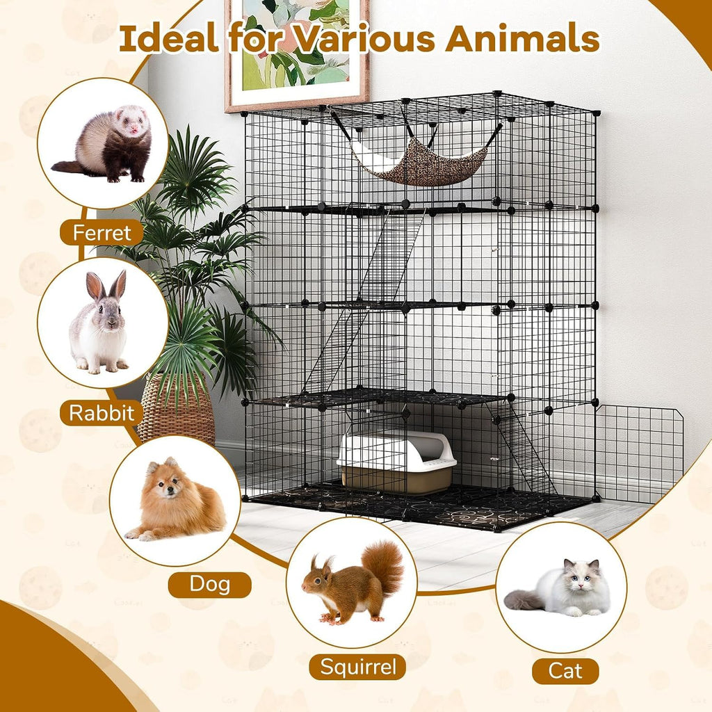 Large 4-Tier Metal Wire Cat Cage F83048
