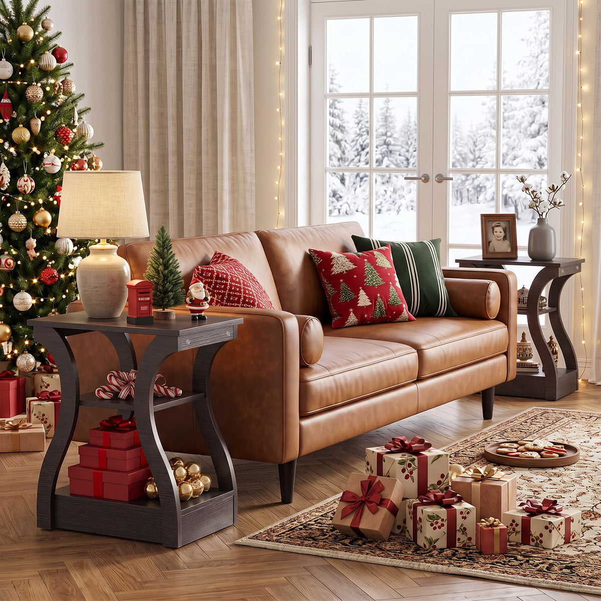 Brown End Tables Set of 2 Q945