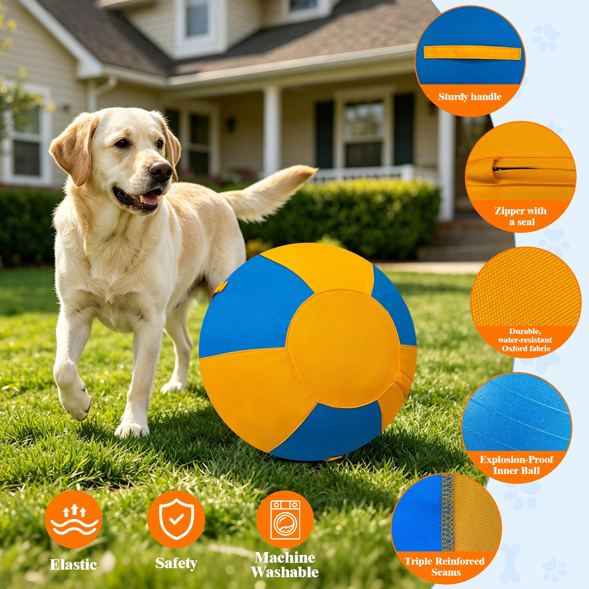 18 Inch Heavy Duty Herding Ball for Dogs with 3 Handles X398