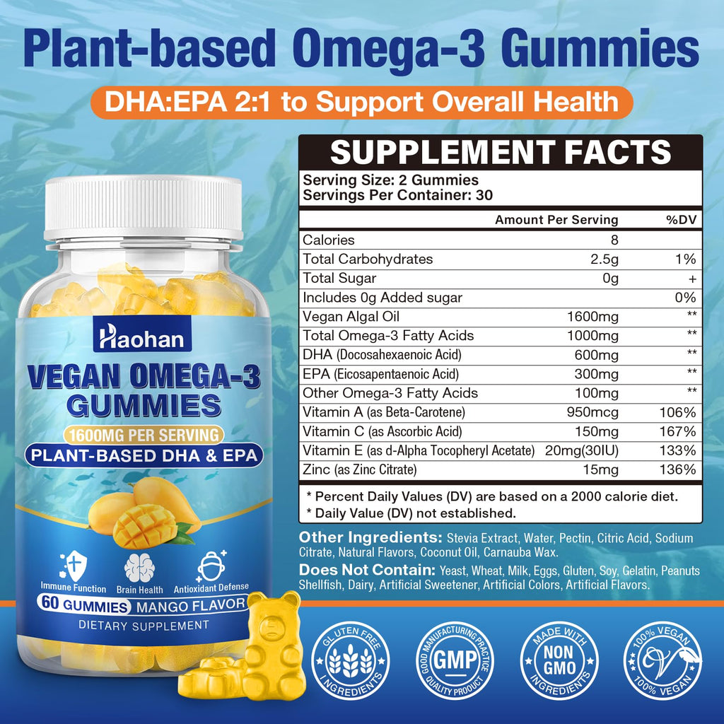 Sugar-Free Orange Flavor Omega-3 Gummies 120 Gummies N310
