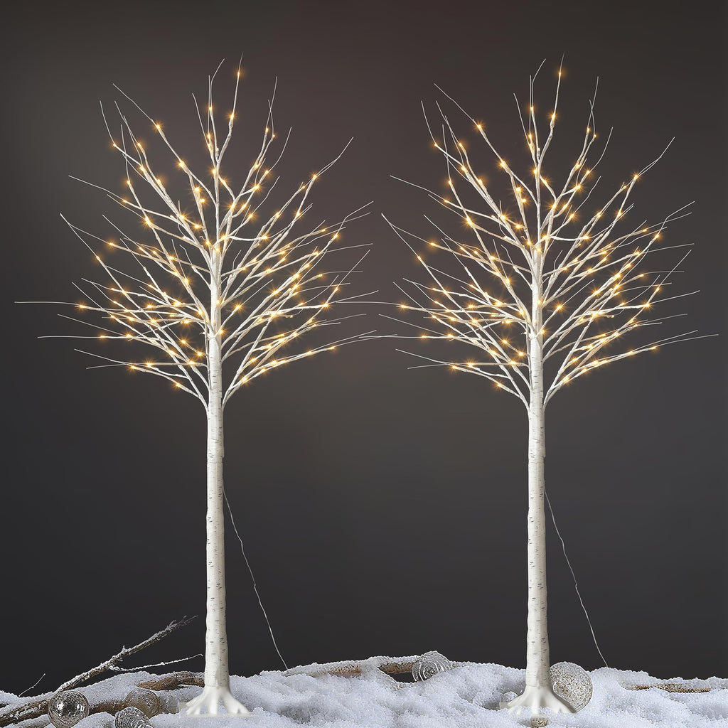 White Birch Tree with Lights, 2PCS M7275