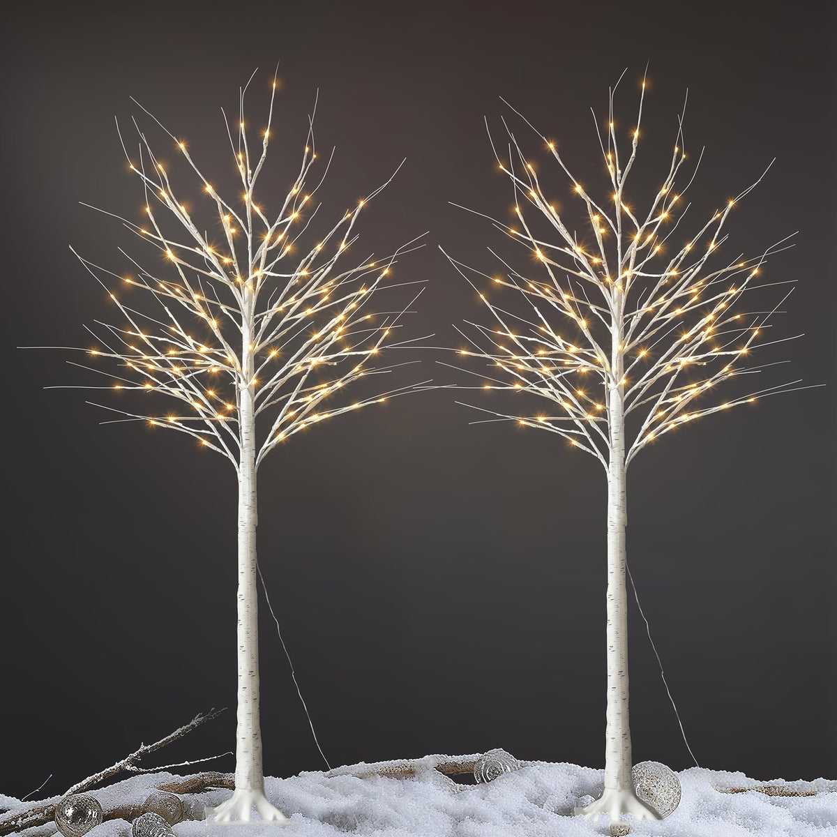 White Birch Tree with Lights, 2PCS M7275
