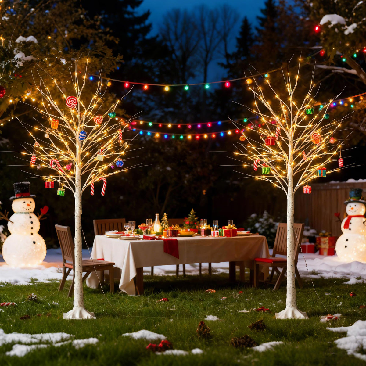 White Birch Tree with Lights, 2PCS M7275