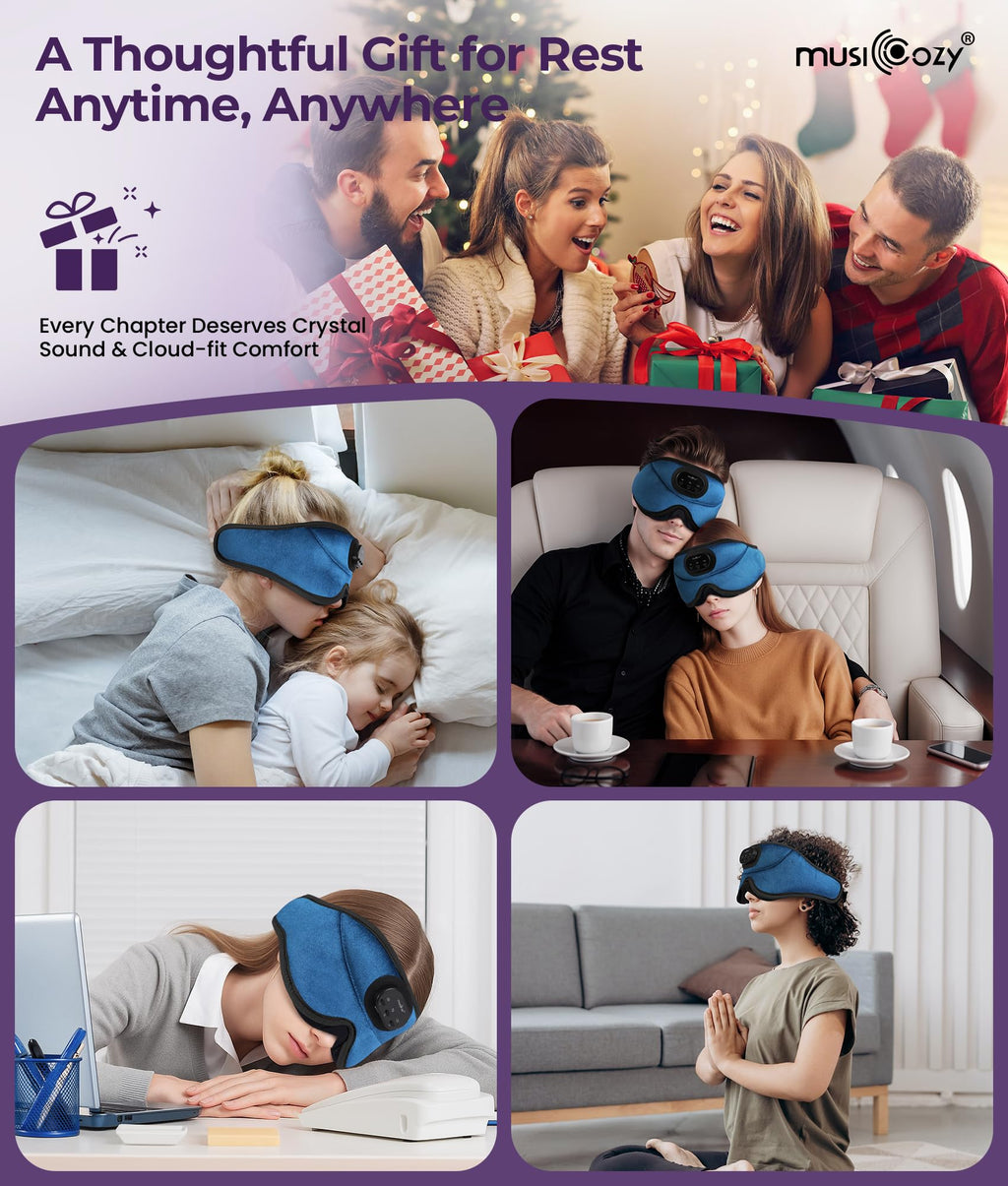 Sleep Headphones Bluetooth with 3D Eye Mask P728