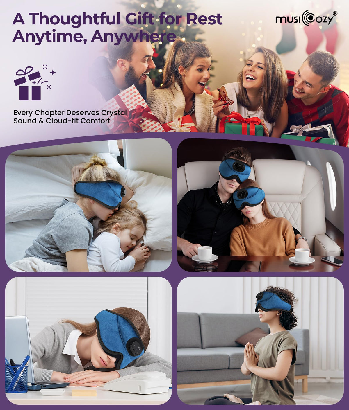 Sleep Headphones Bluetooth with 3D Eye Mask P728