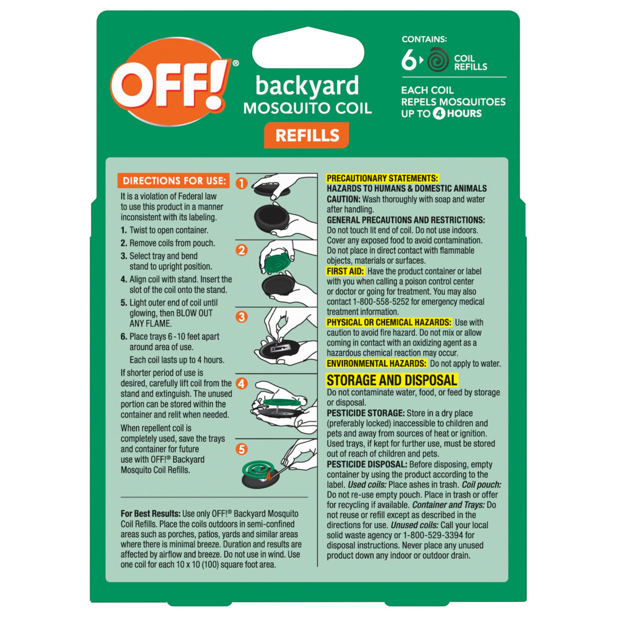 Mosquito Coil Refills 6 Count (Pack of 6) O64402