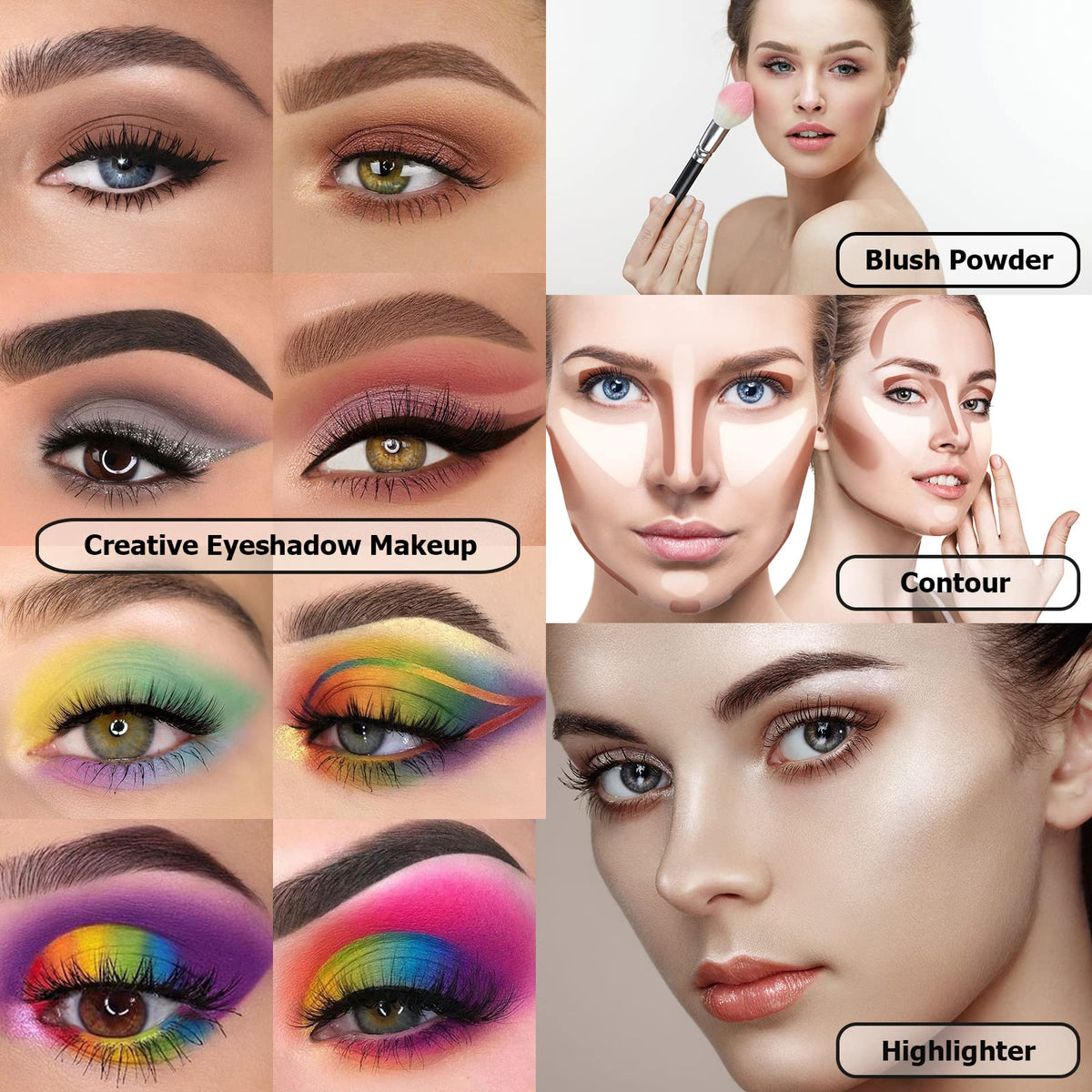 86 Colors Matte Shimmer Eyeshadow Palette with 15 Pcs Brushes E729950