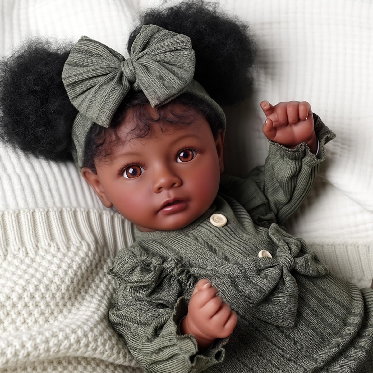 20 Inch Black Lifelike Baby Girl Doll O461047