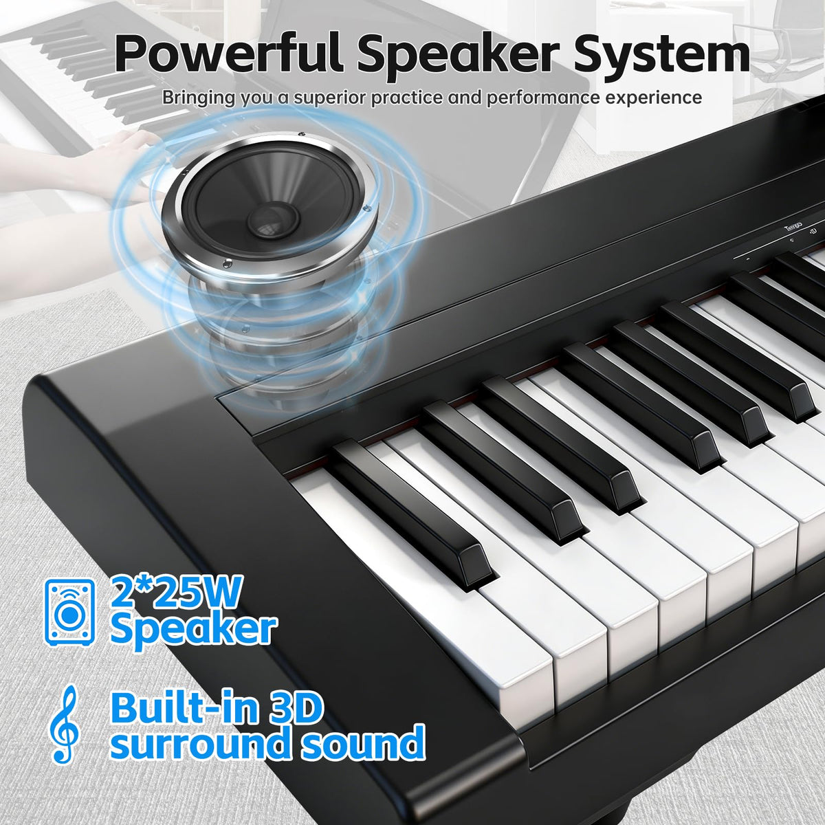 88 Key Weighted Digital Piano with Graded Hammer Action B17327