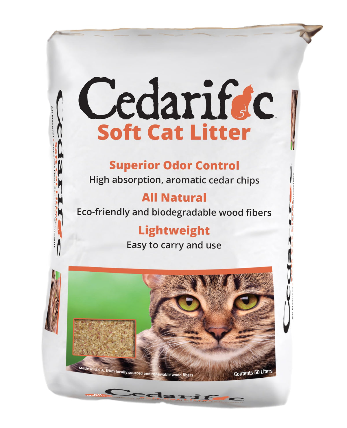 Natural Cedar Chips Cat Litter 50 Liter Bag J910580