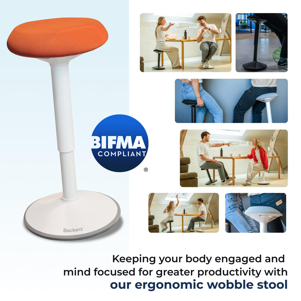 Height Adjustable Swivel Wobble Stool T444363