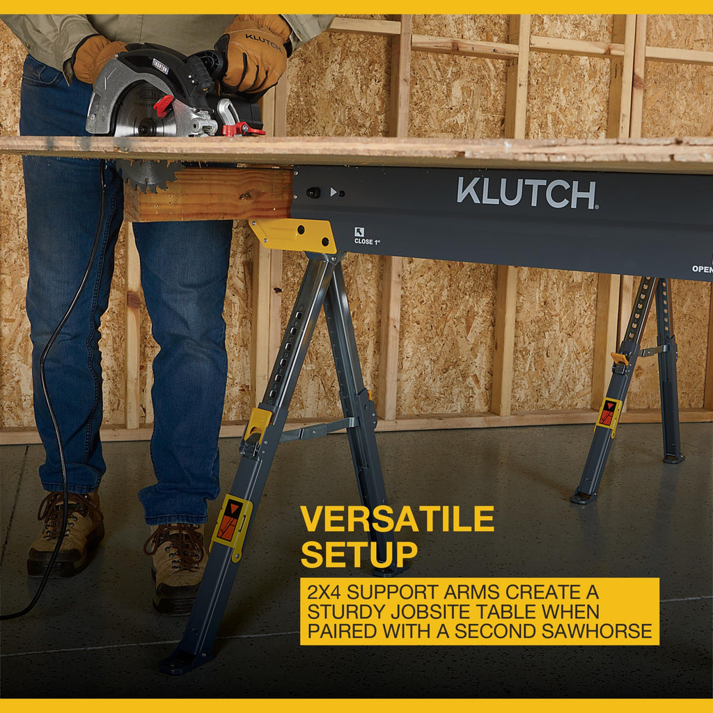 32in. Adjustable Steel Sawhorse 1300-Lb. Capacity E362