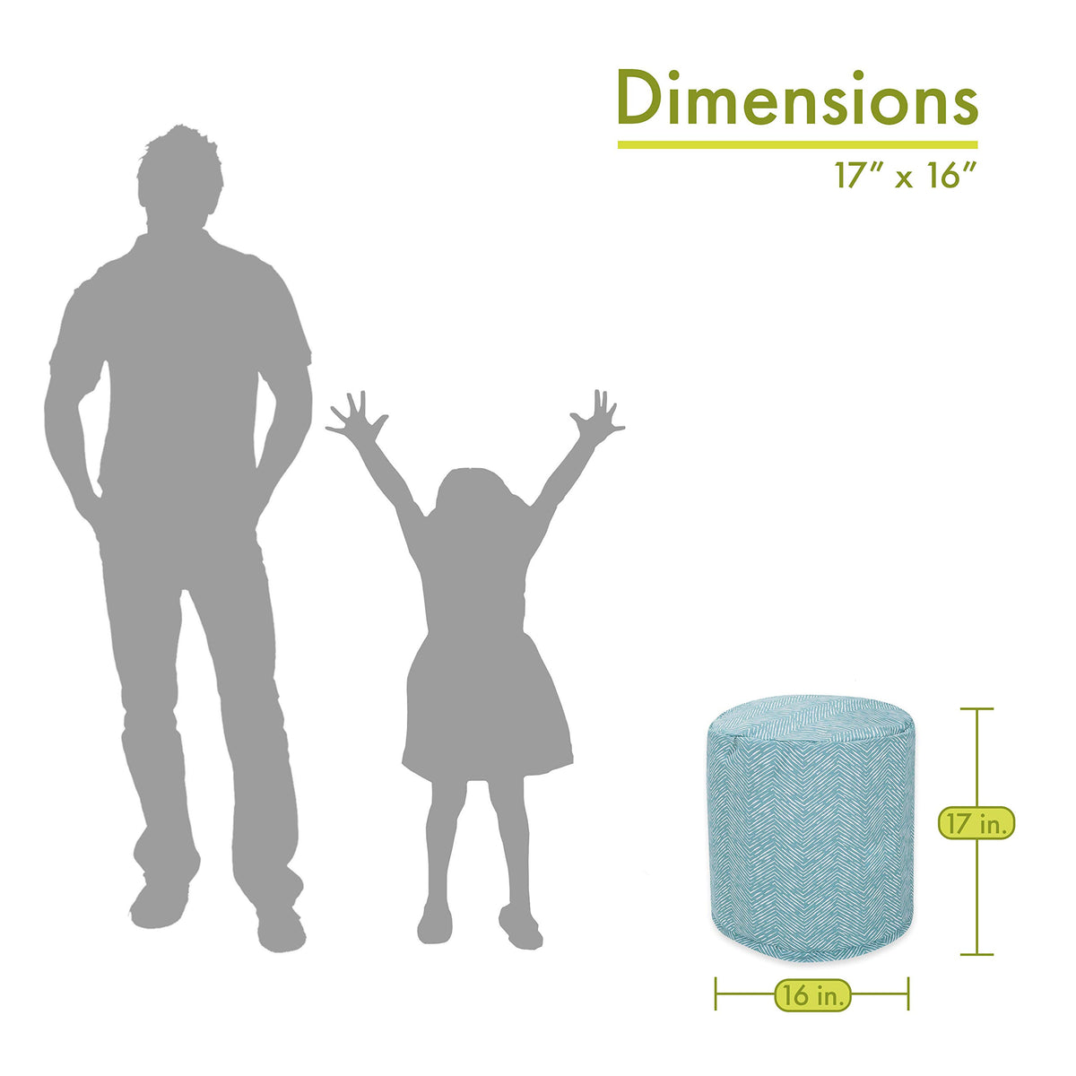 Teal Indoor/Outdoor Bean Bag Ottoman Pouf R4986