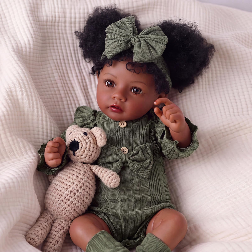 20 Inch Black Lifelike Baby Girl Doll O461047