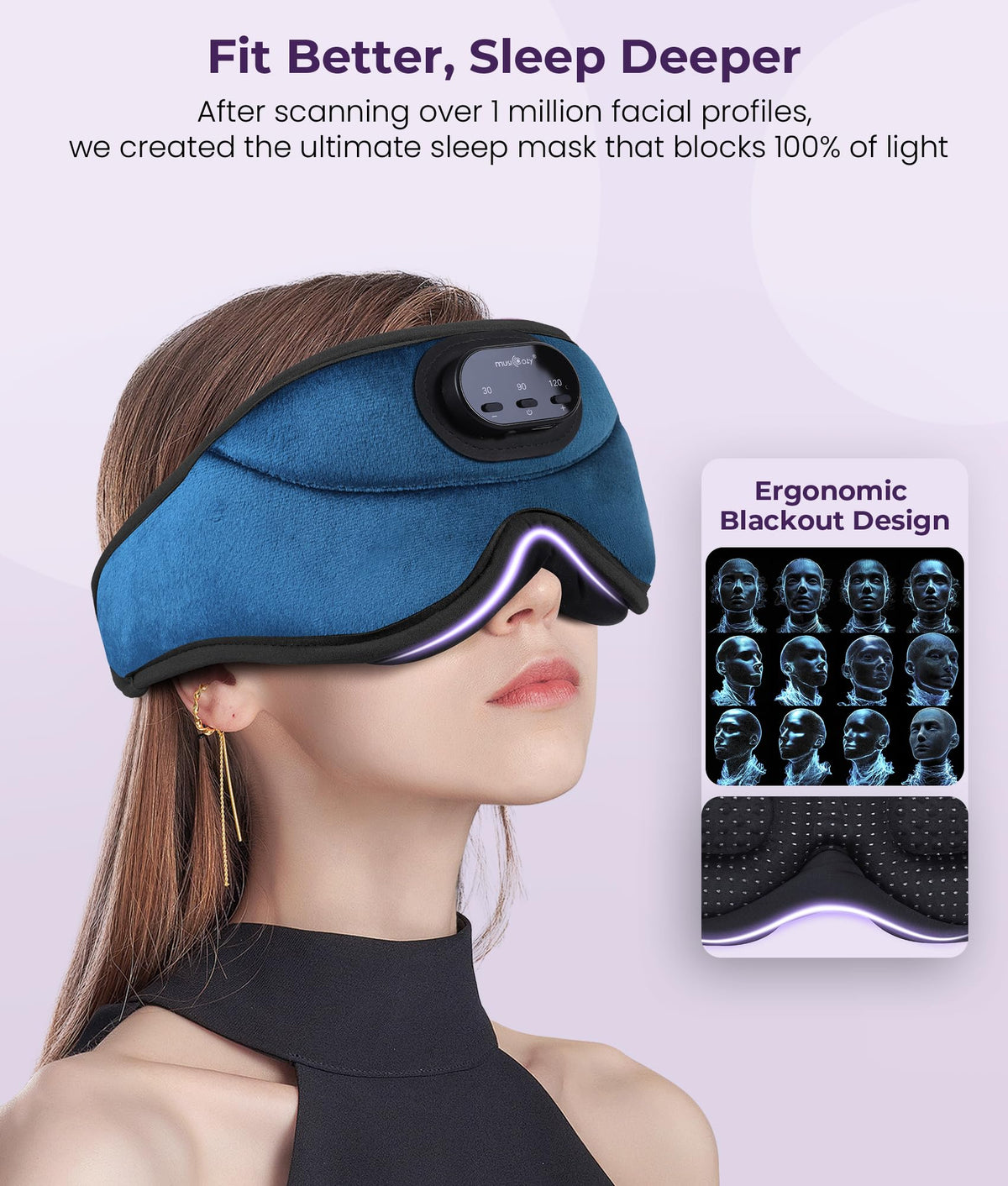 Sleep Headphones Bluetooth with 3D Eye Mask P728