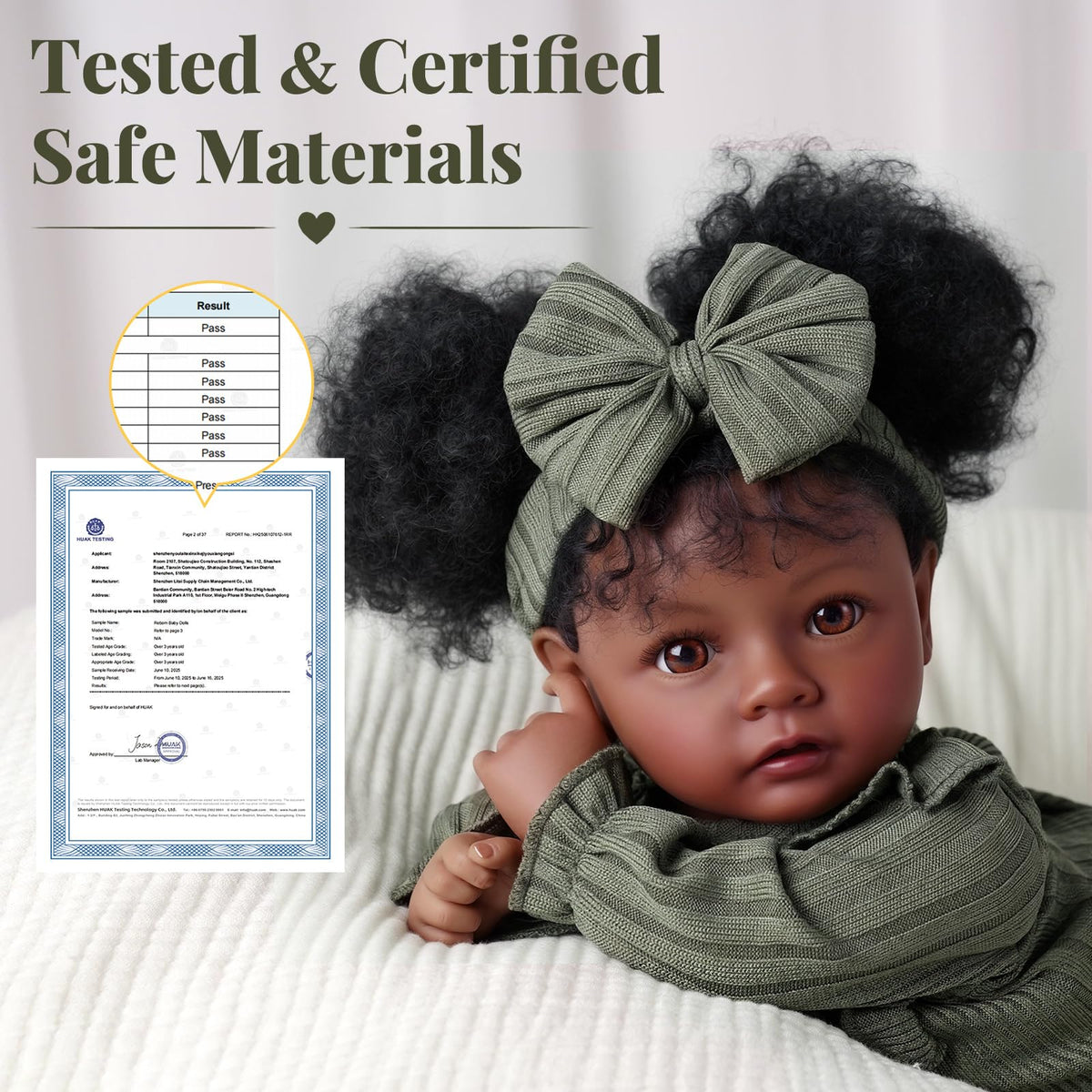 20 Inch Black Lifelike Baby Girl Doll O461047