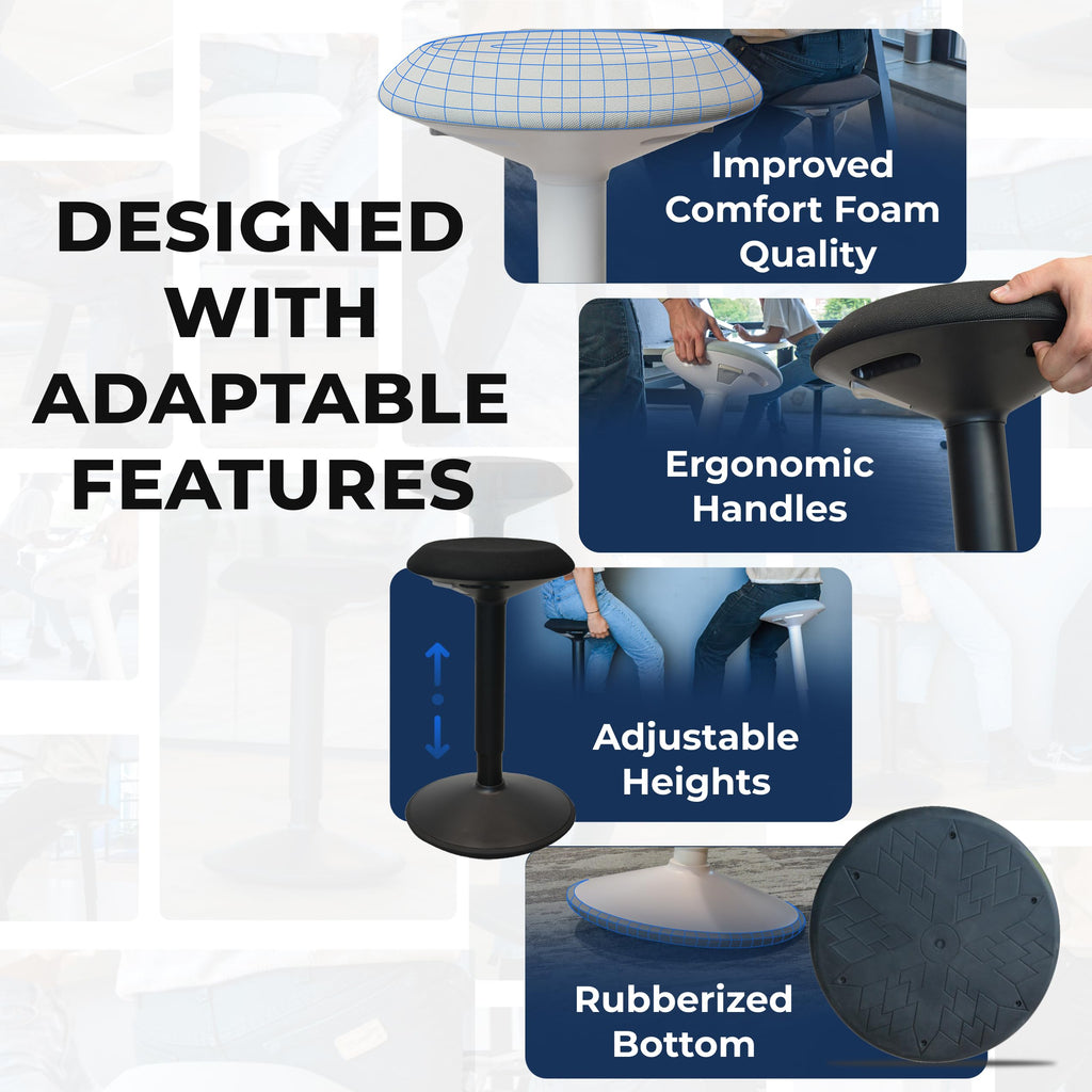 Height Adjustable Swivel Wobble Stool T444363
