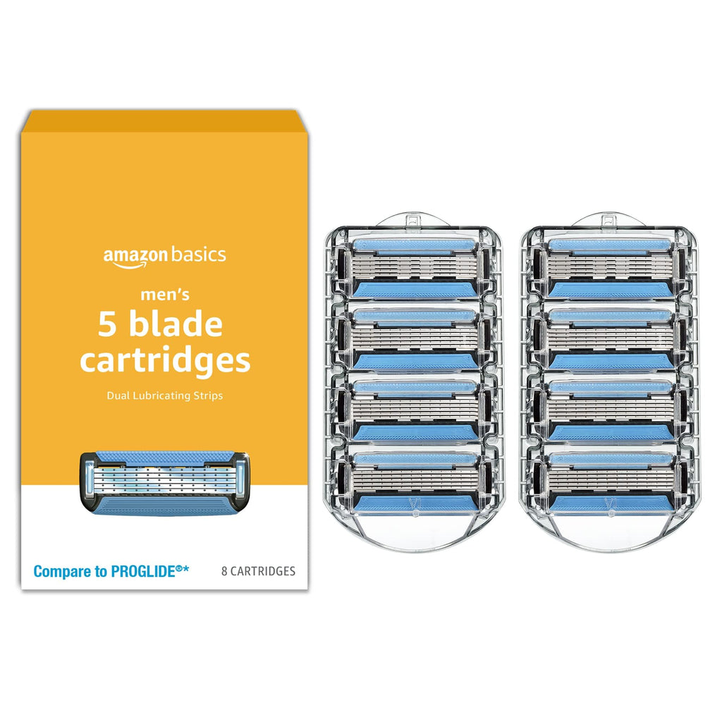 5-Blade Razor Blade Refills with Dual Lubrication, 8 Cartridges W180991