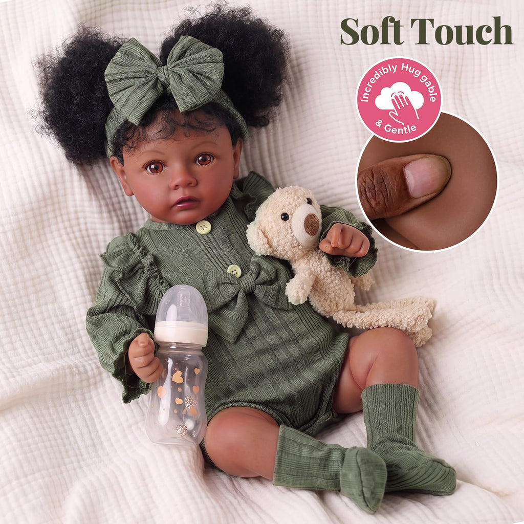 20 Inch Black Lifelike Baby Girl Doll O461047