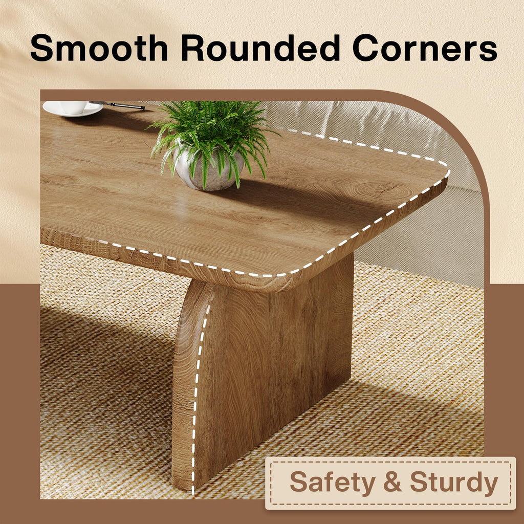 47-Inch Natural Brown Wood Coffee Table G627