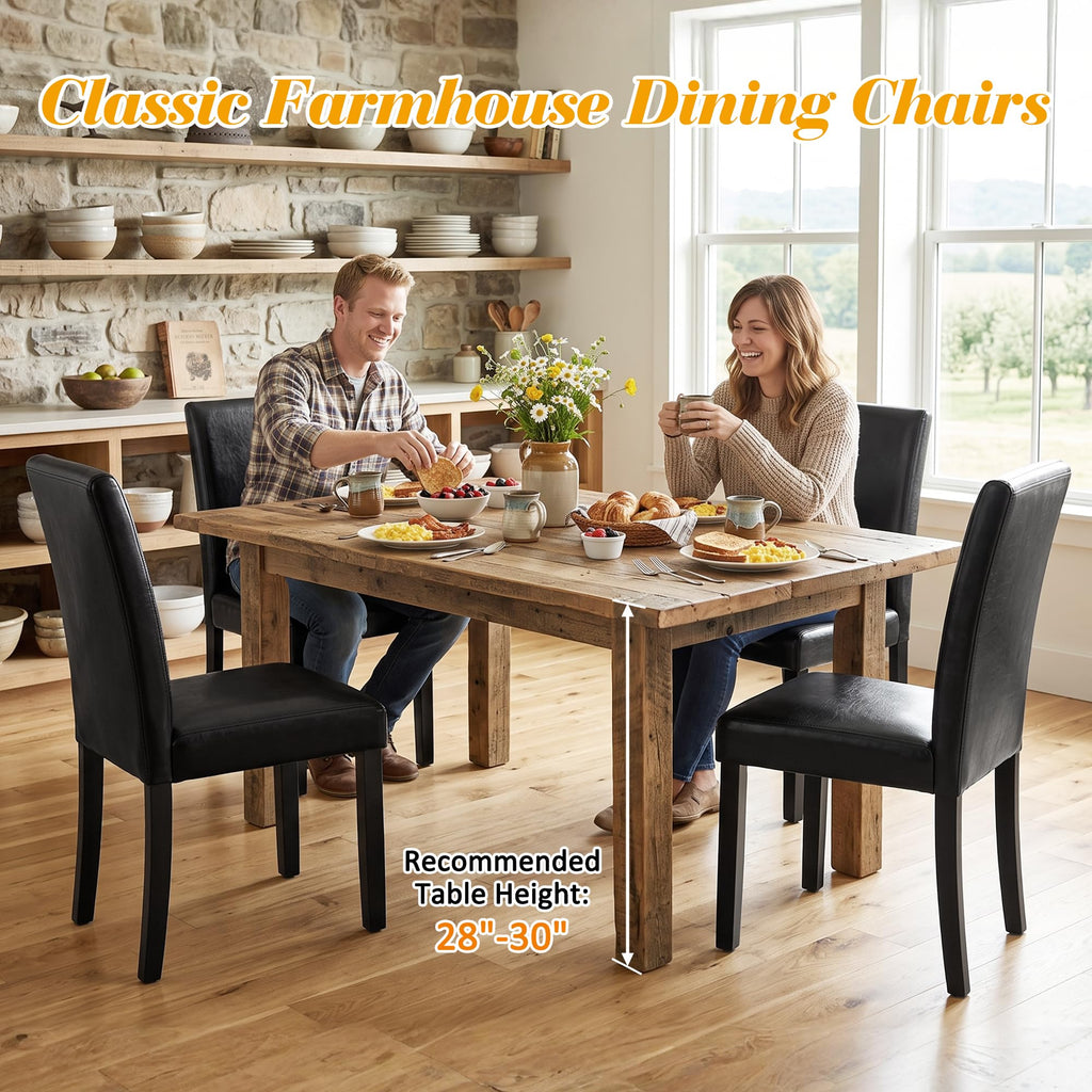 Black PU Leather Upholstered Dining Chairs Set of 6 G106471