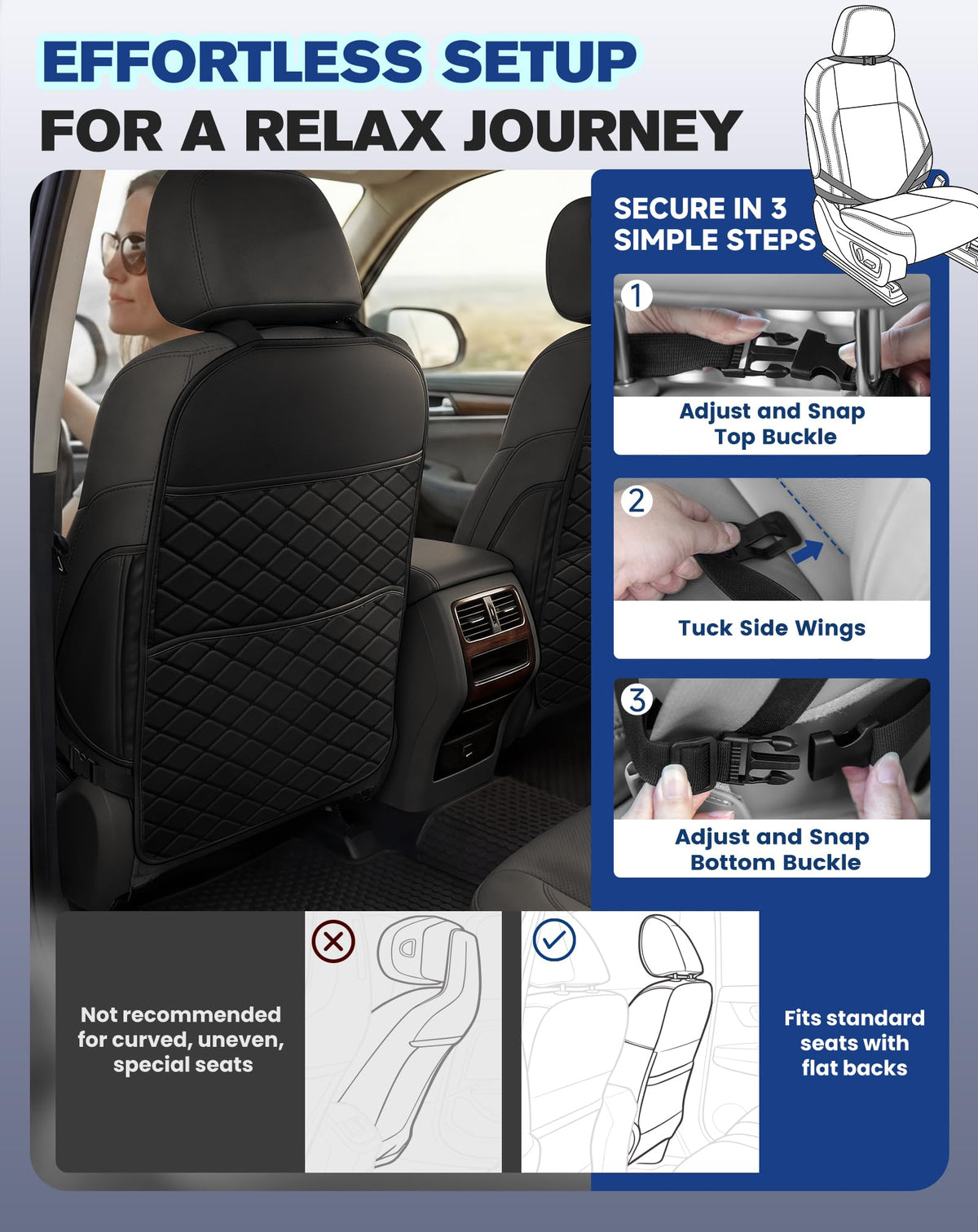 Car Seat Back Protectors Black T372153