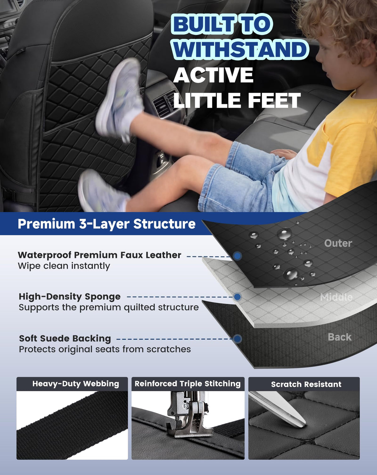 Car Seat Back Protectors Black T372153