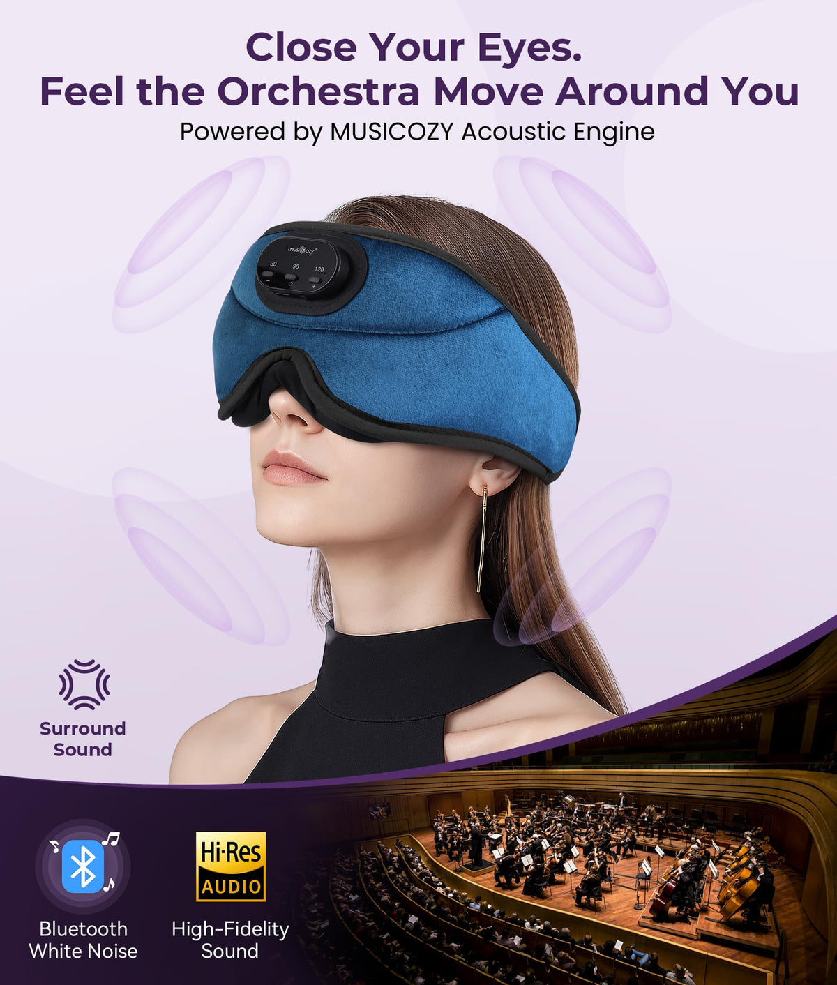 Sleep Headphones Bluetooth with 3D Eye Mask P728