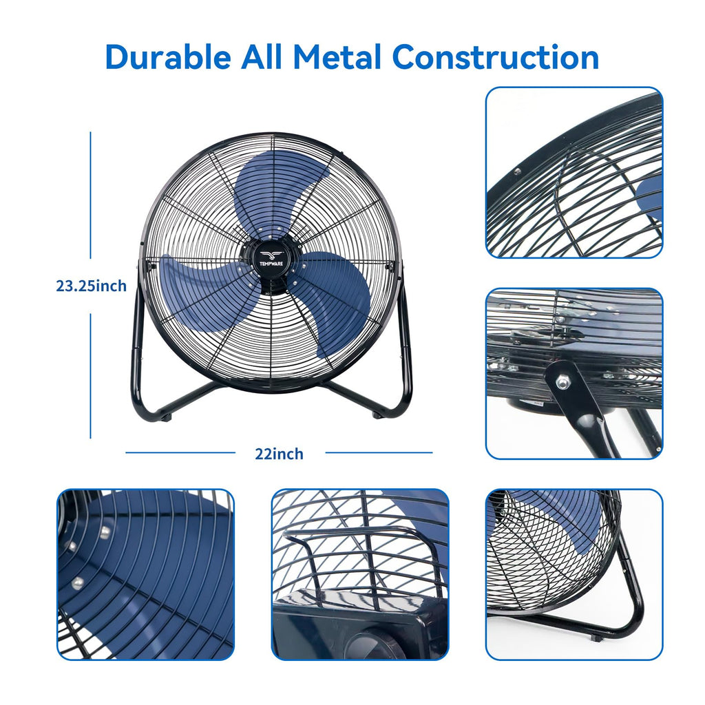 20 Inch High Velocity Floor Fan and 5000W Electric Garage Heater S43801