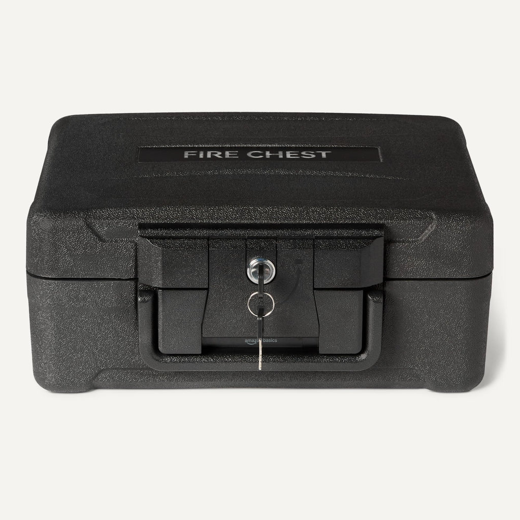 Fire-Resistant Waterproof Fire Chest with Mechanical Key, 0.22 cu. ft, Black K937320
