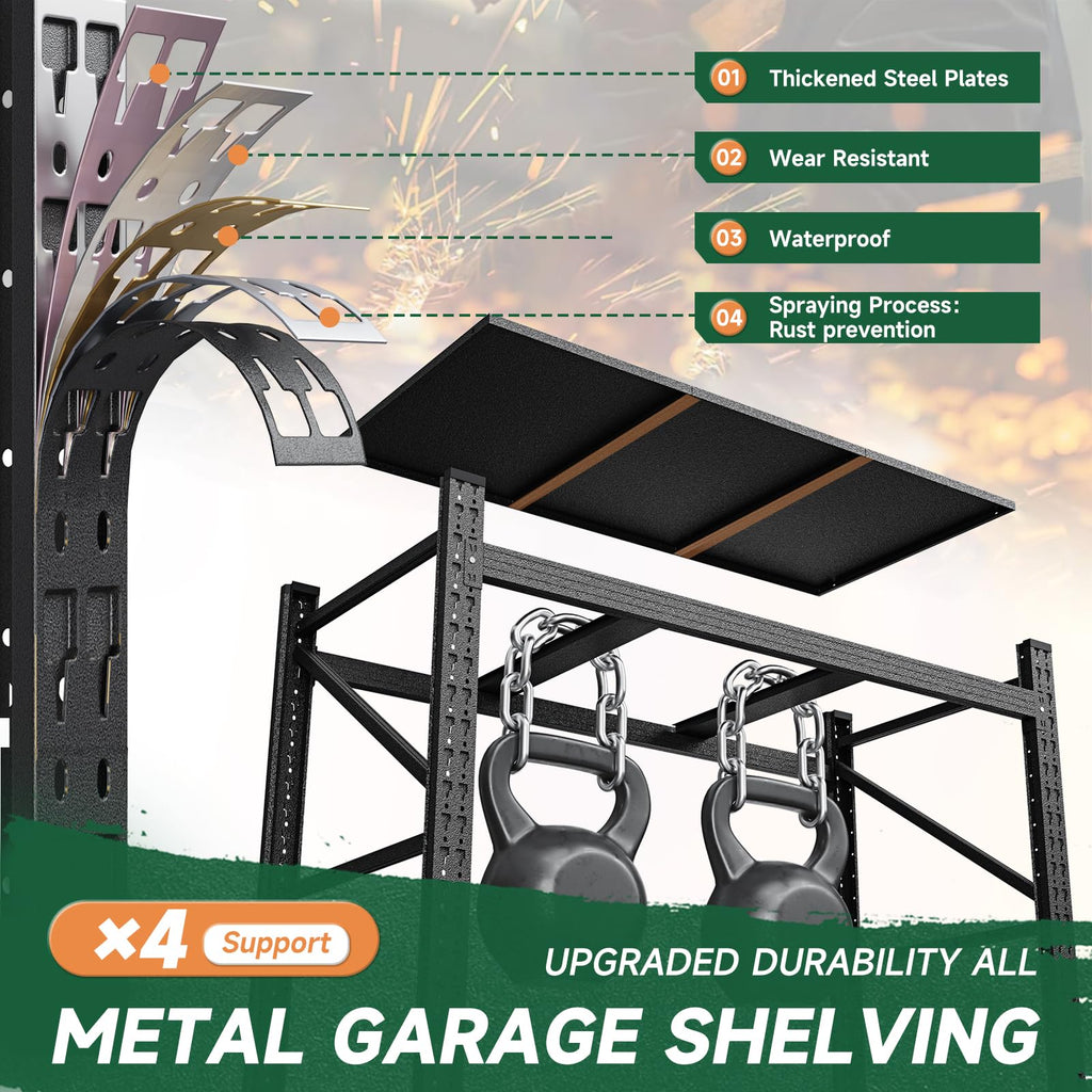 Heavy Duty 4 Tier Metal Storage Shelves with Wheels T435