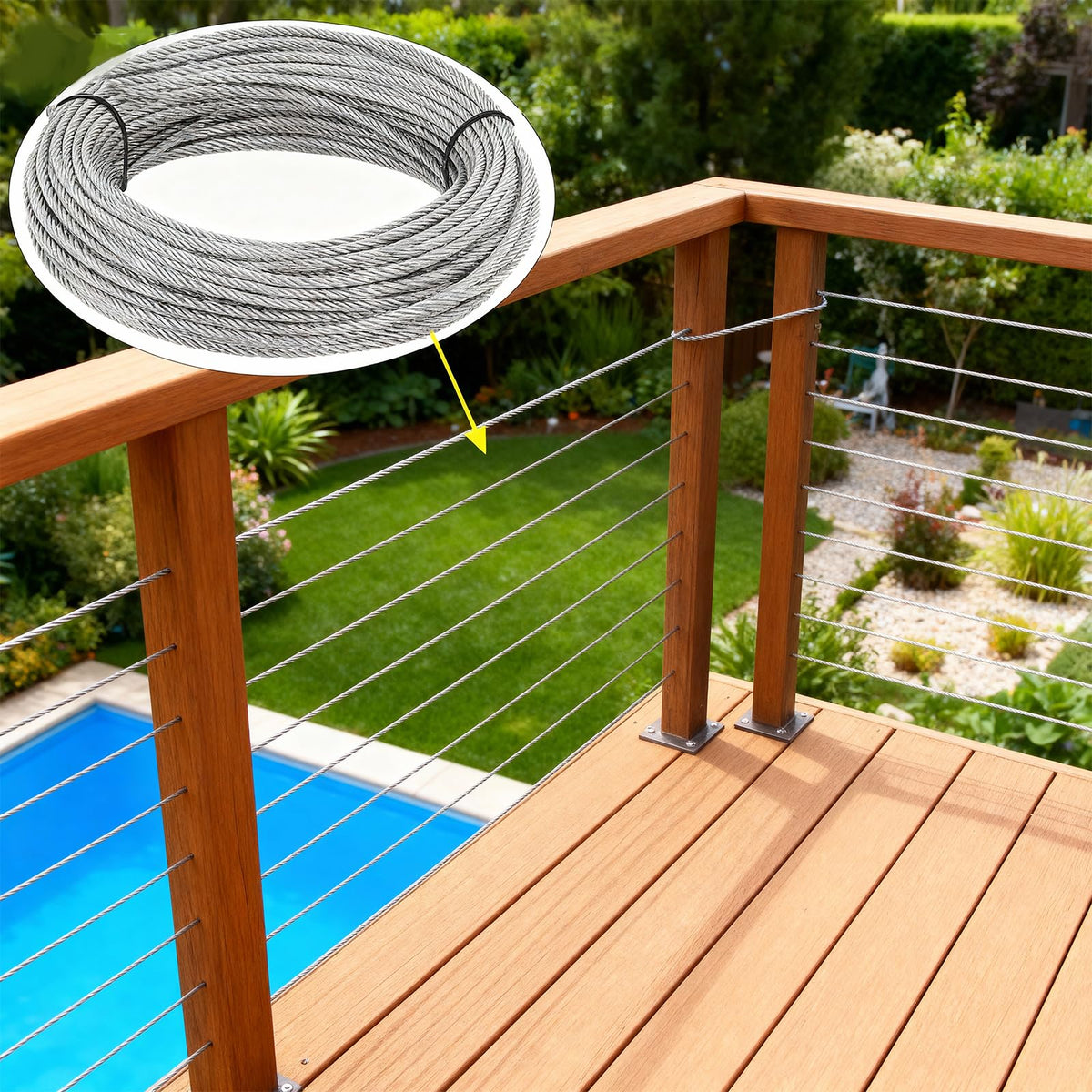 1/8 inch Stainless Steel Wire Rope Kit, 33ft O5731