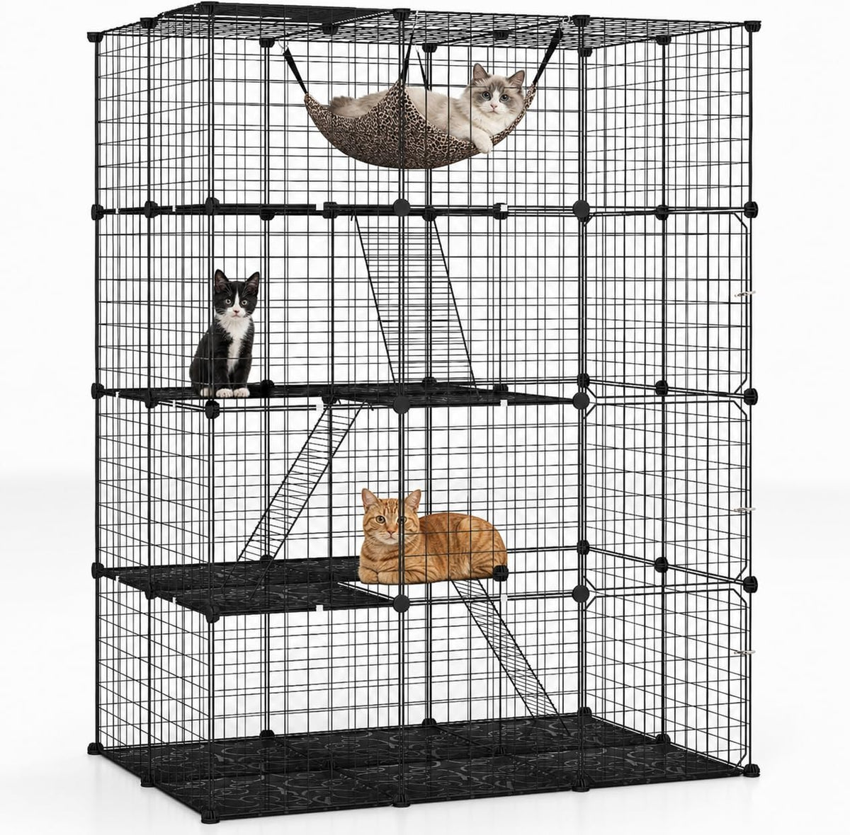 Large 4-Tier Metal Wire Cat Cage F83048