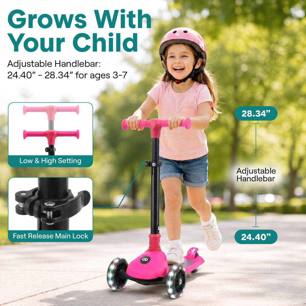 Adjustable 3 Wheel Kids Scooter with LED Wheels H320807