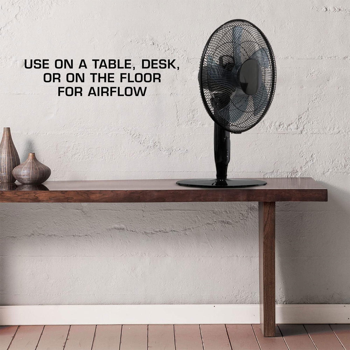 2 Pack Oscillating Pedestal Stand Fan, 12-Speed, 16", Black with Remote Control L765