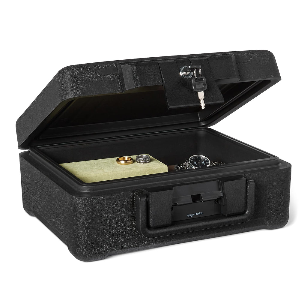 Fire-Resistant Waterproof Fire Chest with Mechanical Key, 0.22 cu. ft, Black K937320