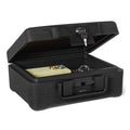 Fire-Resistant Waterproof Fire Chest with Mechanical Key, 0.22 cu. ft, Black K937320